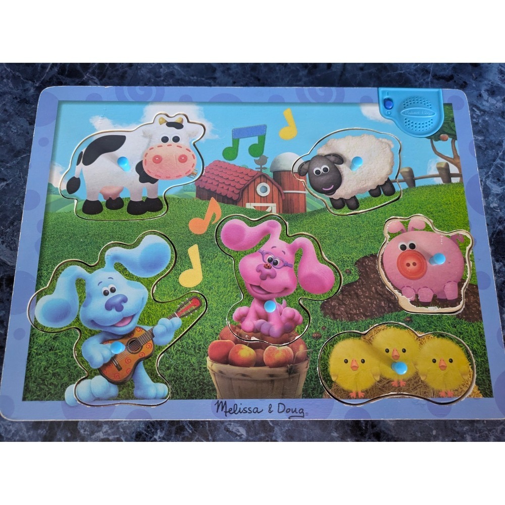 Melissa & Doug Blues Clues Wooden Sound Puzzle Farm Animals for Kids
